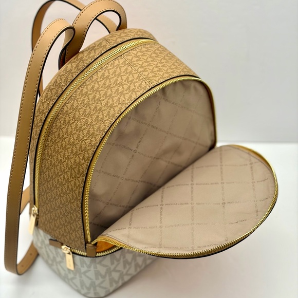 Michael Kors Rhea Medium Color-Block Signature Logo Backpack - Picture 7 of 14